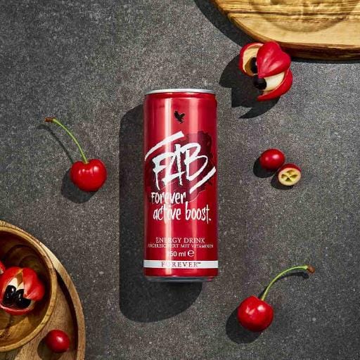 Gekühlte Dose FAB Forever Active Boost für mehr Energie bei der Arbeit.
